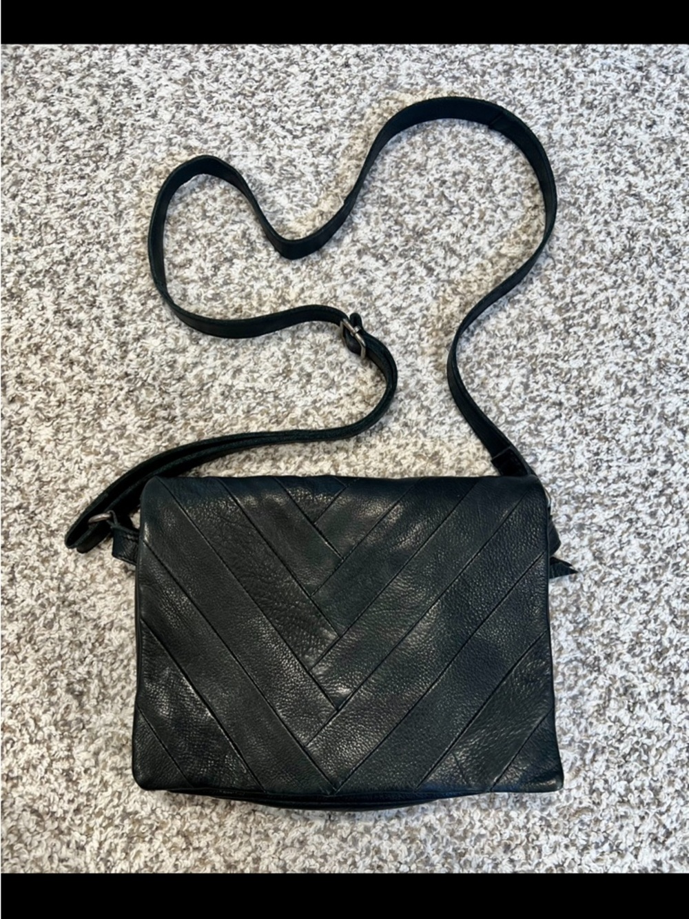 Latico Sunny Leather Crossbody Bag - Black Herringbone